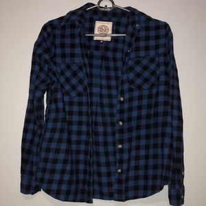 Blue & Black Juniors Button Up